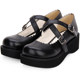 Harajuku retro platform thick-soled Lolita shoes double-strap low-top lace college style student doll shoes 9606