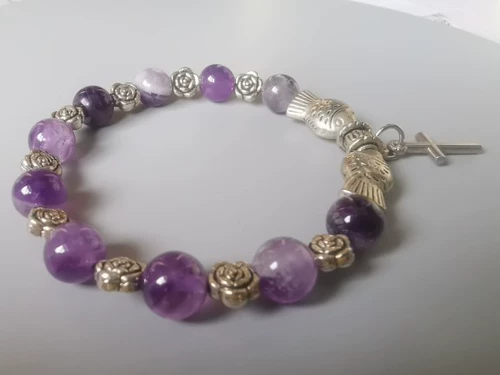 Бутик по внешней торговле натуральные аметист тибетские серебряные рыбы роза Розовая роза