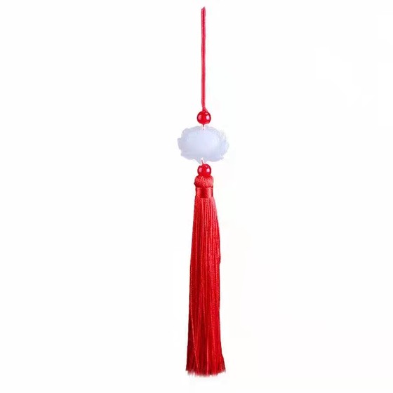 Red jade piece lotus Chinese knot children's handmade pendant to make lantern accessories pendant with Chinese characteristics cultural accessories