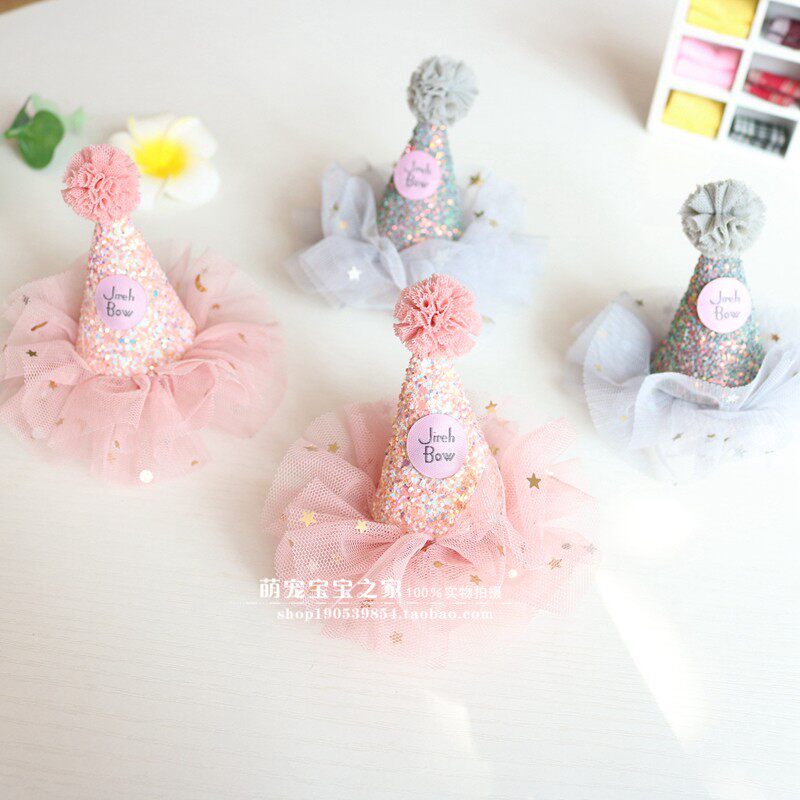 Pet Dog Birthday Wedding Decoration Hair Clip Hat Frog Clip Teddy Bichon Yorkshire Dog Clip Hair Accessories