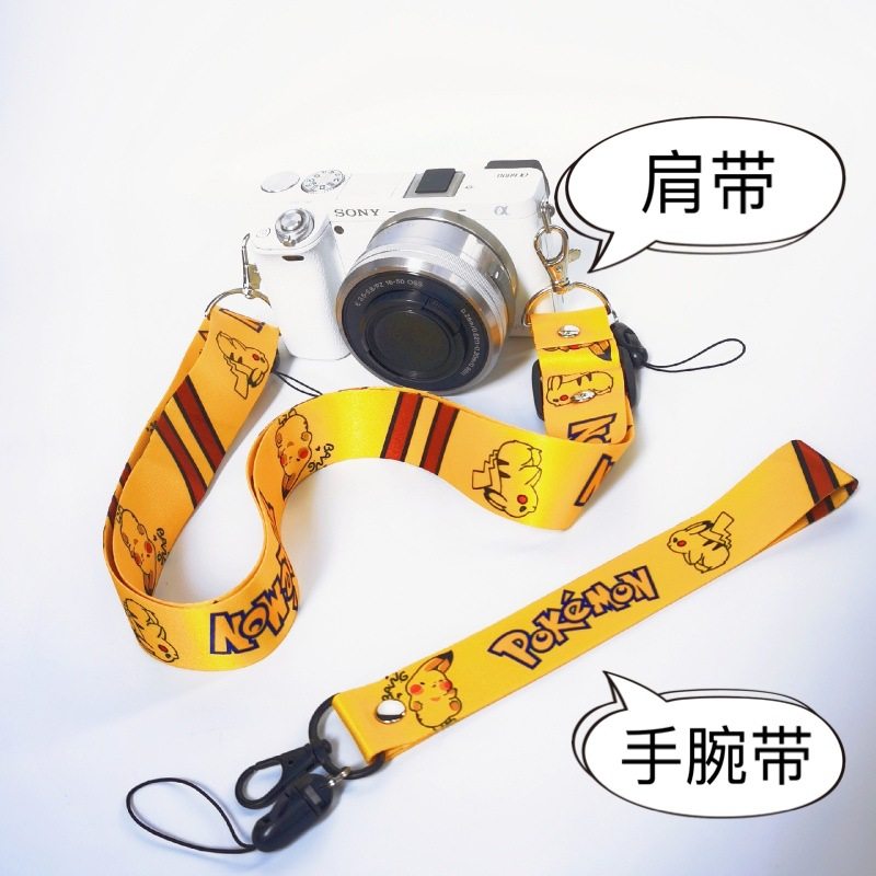 Pikachu camera shoulder strap wrist boots for Canon M100 200DII cute A6400 Fuji XA7