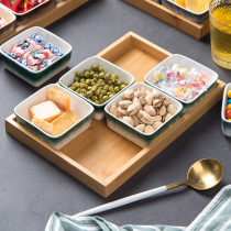 Sub-lattice tray Dining Room Snack Nut Tray Ceramic Nordic Creative Nets Red Home Fruit Snack Pickle Snack Dish