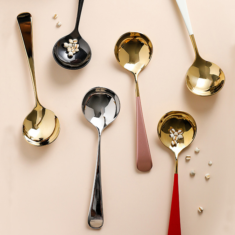 Stainless Steel Home Creative Cute Han Style Net Red Dinner Spoon Children Tablespoon Spoon Long Handle Tablespoon Small Spoon