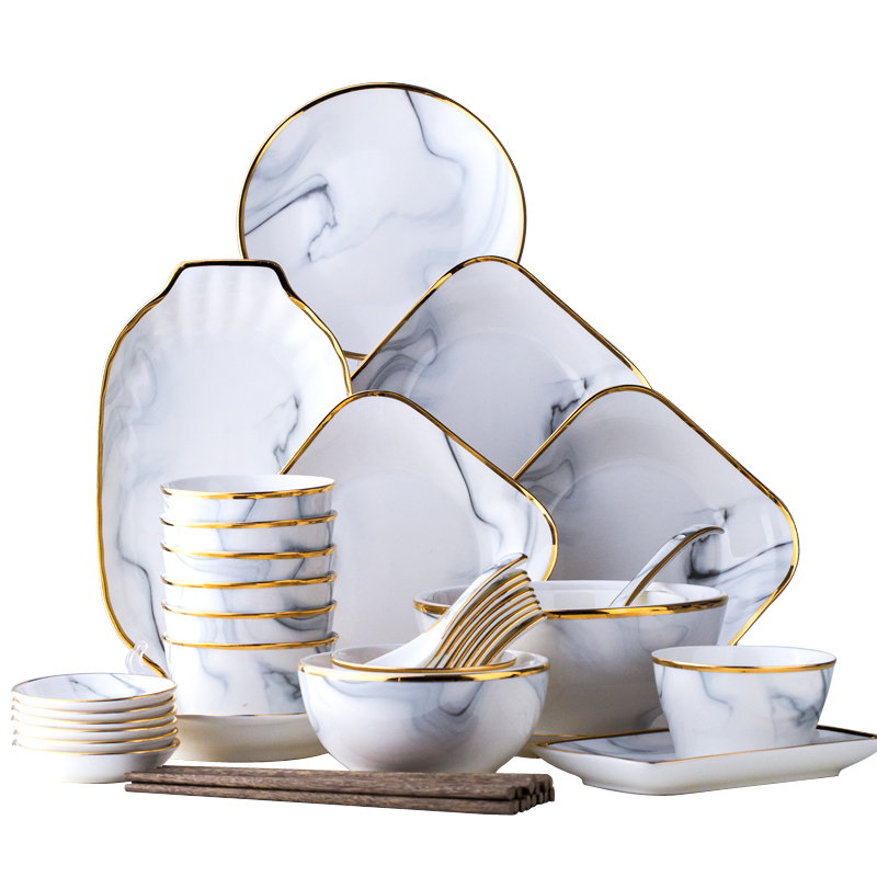 Bowl Dish Cutlery Sets Light Lavish Home Net Red Nordic Ins Wind 10 People Food Combinations Creativity Phnom Penh Dishes Bowls Chopsticks