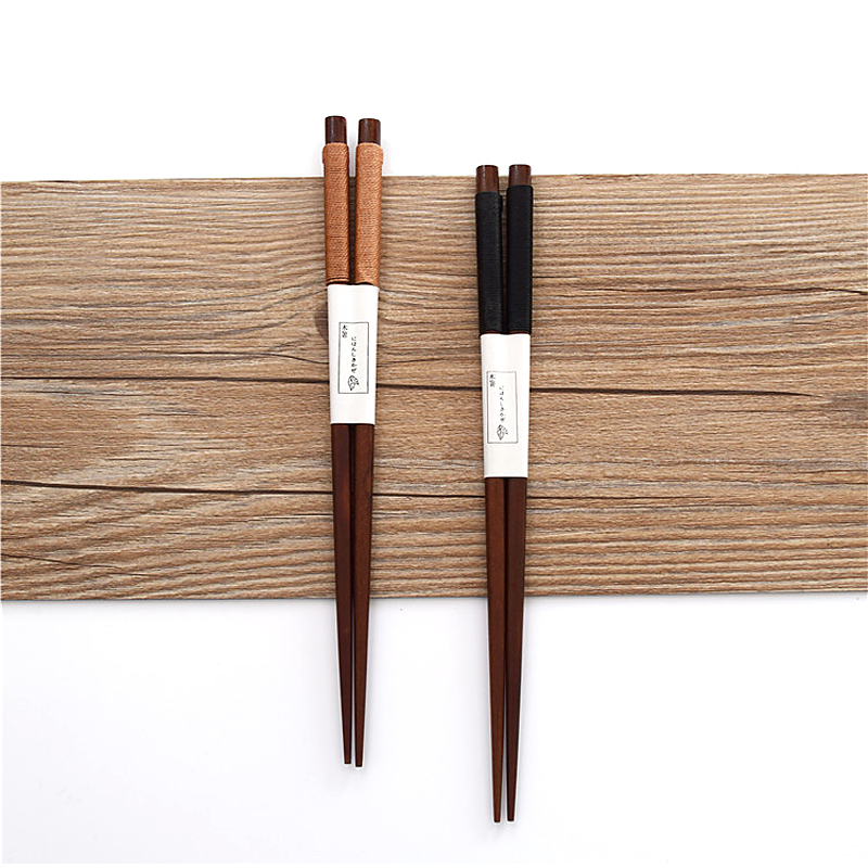 Solid wood chopsticks upscale log day style and wind red wood red and sour branches One pair of personality single cute 10 Double home