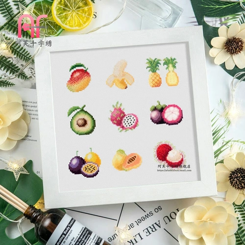 AFU DMC Cross -ударный комплект гостиная новая великолепная цветная ткань QT3741 Тропические фрукты печата