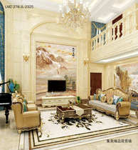 Villa custom Dali stone background wall decoration wine cabinet dining room living room entrance very simple atmosphere Modern