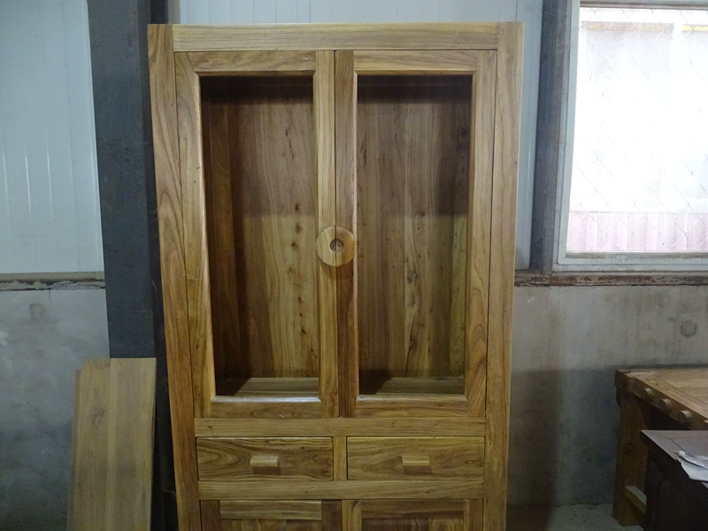 Tủ sách cũ Elm tủ sách đầy đủ đồ gỗ rắn hiện đại tối giản tủ khóa kệ kệ lưu trữ tủ có thể được tùy chỉnh - Bàn / Bàn bàn gỗ uống trà