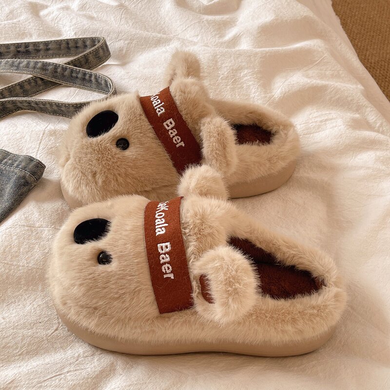 Cute Koala Cotton Slippers for Women, Autumn and Winter Cartoon Indoor Non-Slip Thick-Soled Plush Warm Closed-Toe Slippers Cute Koala Cotton Slippers for Women, Autumn and Winter Cartoon Indoor Non-Slip Thick-Soled Plush Warm Closed-Toe Slippers