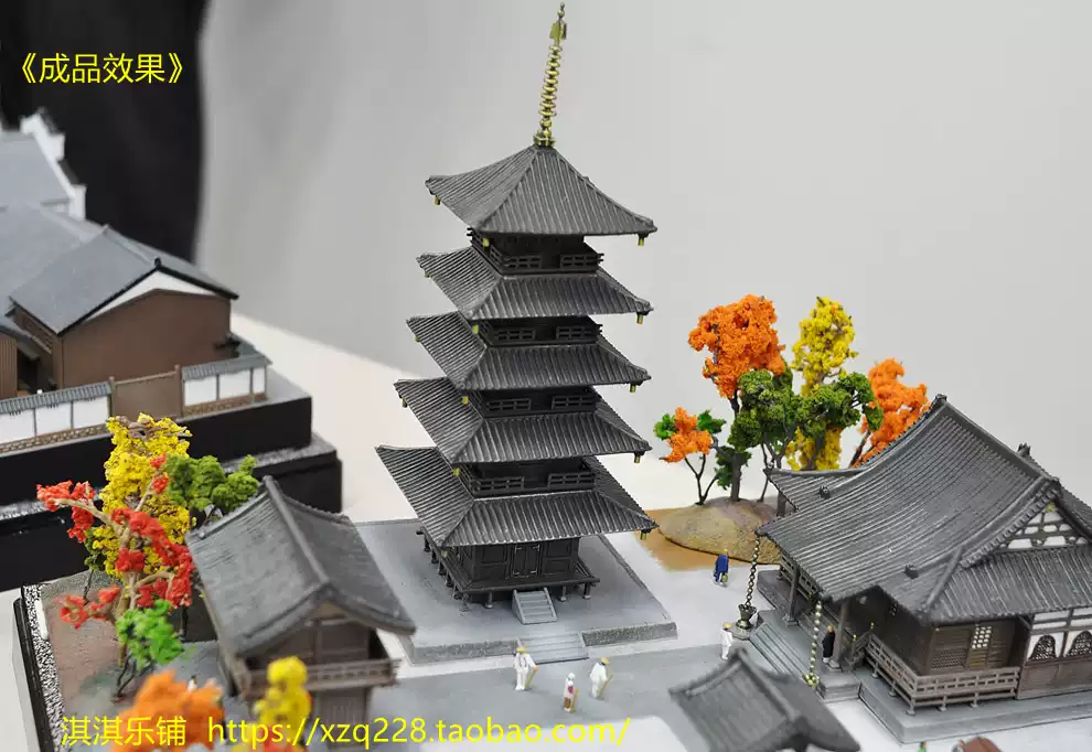 TOMYTEC神社寺廟模型1:150比例五重塔模型昭和風格靜態模型合金神社收藏