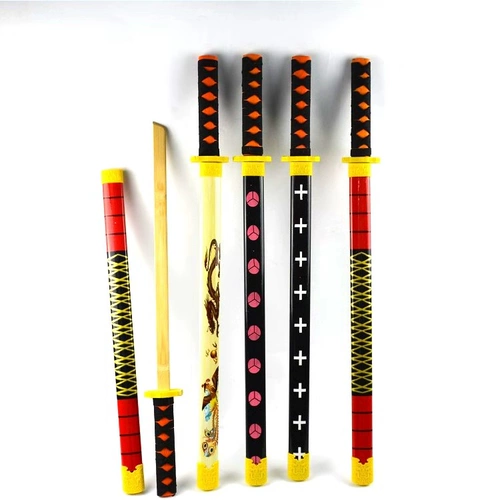 Жирная зона горячая распродажа самурайского ножа детская игрушка деревянная самурайская меч храм фея распродажа зеленый дракон -меч Телескопическая золотая обруча