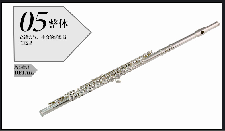 Murphyt mạ bạc sáo sáo sáo nhạc cụ chính hãng 16 lỗ 17 lỗ đóng lỗ C điều chỉnh sáo bạc / miễn phí vận chuyển - Nhạc cụ phương Tây kèn trumpet