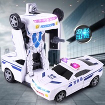 Automatic deformation police car King Kong car robot universal driving Robocop child female boy gift toy