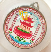 New metal buckle Crystal double-sided pendant Keychain (front and back) Dabao Guangbo big follow Dharani