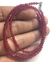 Natural sliced crystal necklace 3mm diameter 7 4G Rose Crystal