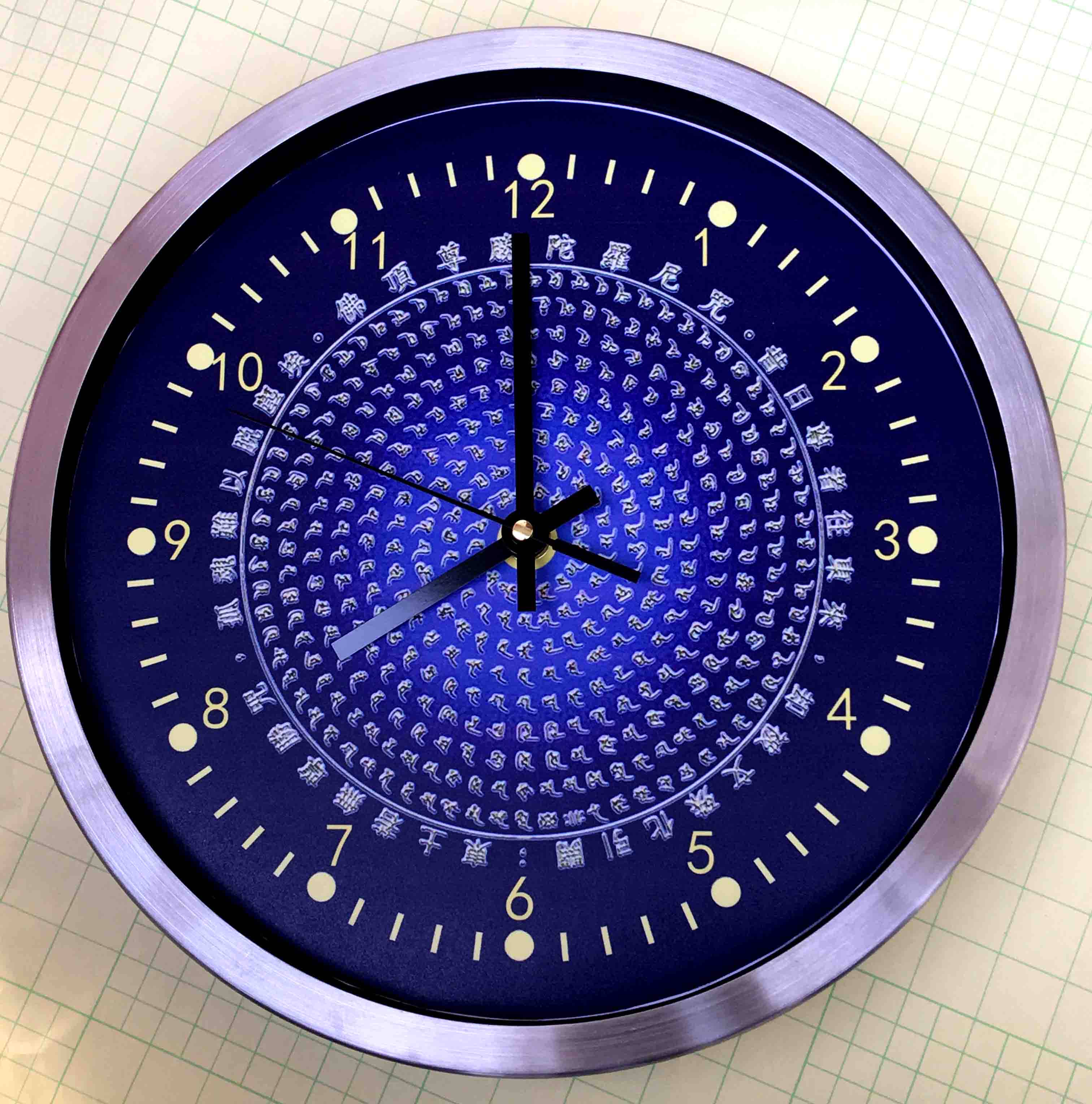 (Ruyi Dharma Collection)Buddha top Sheng Dharani Mantra WHEEL Auspicious watch (LARGE 30CM)Silent scan hanging watch