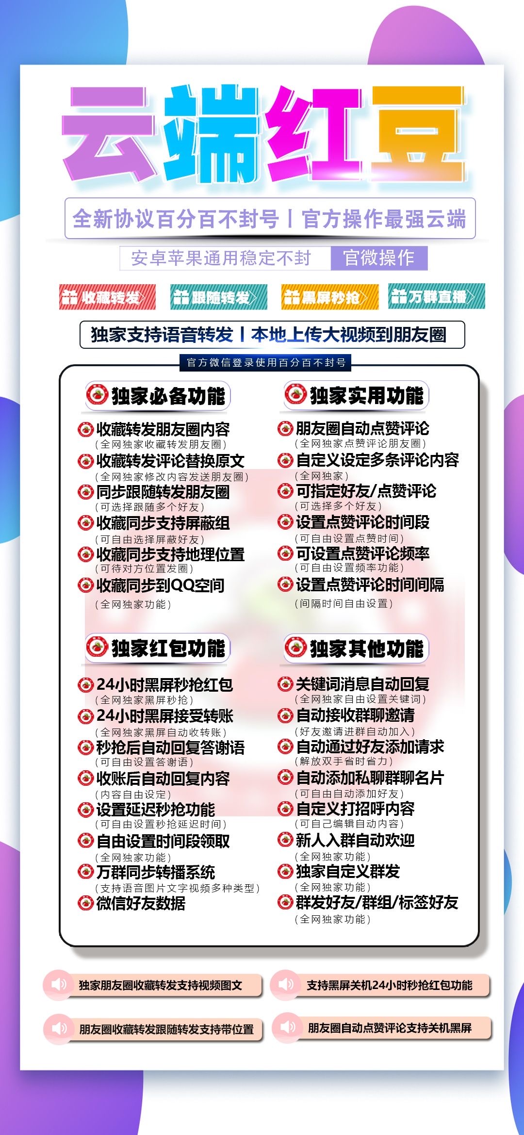 图片[1]-云端转发-《红豆》-一键收藏转发/自动跟圈/秒抢红包/自动点赞/万群同步/同步QQ空间-速度达