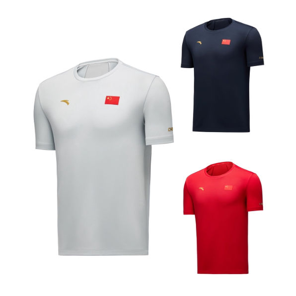 Anta Sponsors the 2025 Chinese National Team Sports Quick-Drying Short-Sleeved T-Shirt