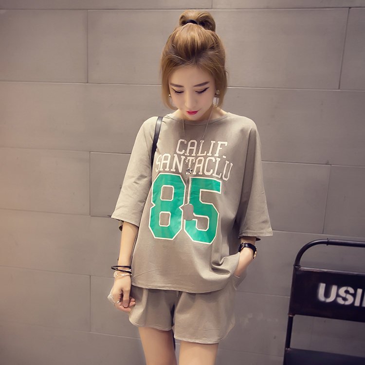Mùa hè bông đồ ngủ của phụ nữ ngắn tay phù hợp với quần short mùa hè mỏng lỏng thể thao giản dị mặc hai mảnh nhà dịch vụ đồ bộ nam đẹp