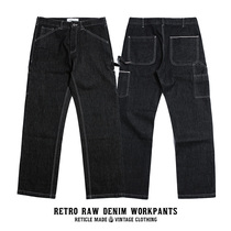  RETICLE MADE HEAVY AMERICAN RETRO LOOSE STRAIGHT ARMI KACHI RED EARS DENIM DENIM OVERALLS MEN