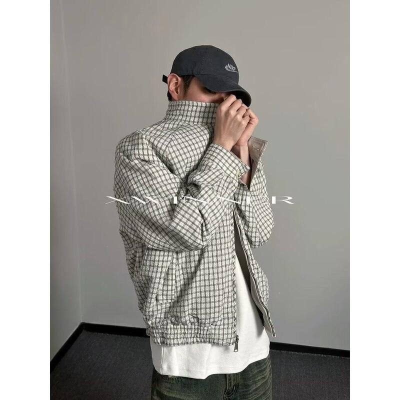 2025 New Autumn and Winter Harrington Houndstooth Pattern Harrington Reversible Jacket with Stand Collar for Men and Women 2025 New Autumn and Winter Harrington Houndstooth Pattern Harrington Reversible Jacket with Stand Collar for Men and Women