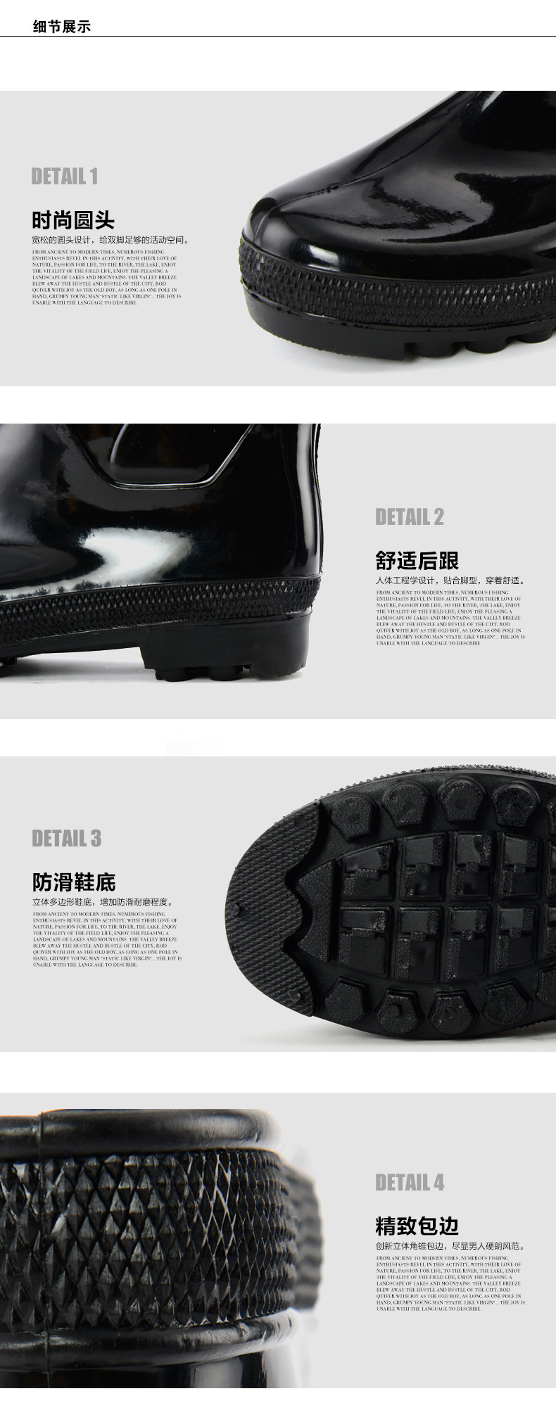 Chaussures - bottes caoutchouc homme pour printemps - semelle tendon - Ref 963897 Image 9
