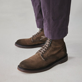 Men's boots cow suede retro martin boots 2025 autumn and winter