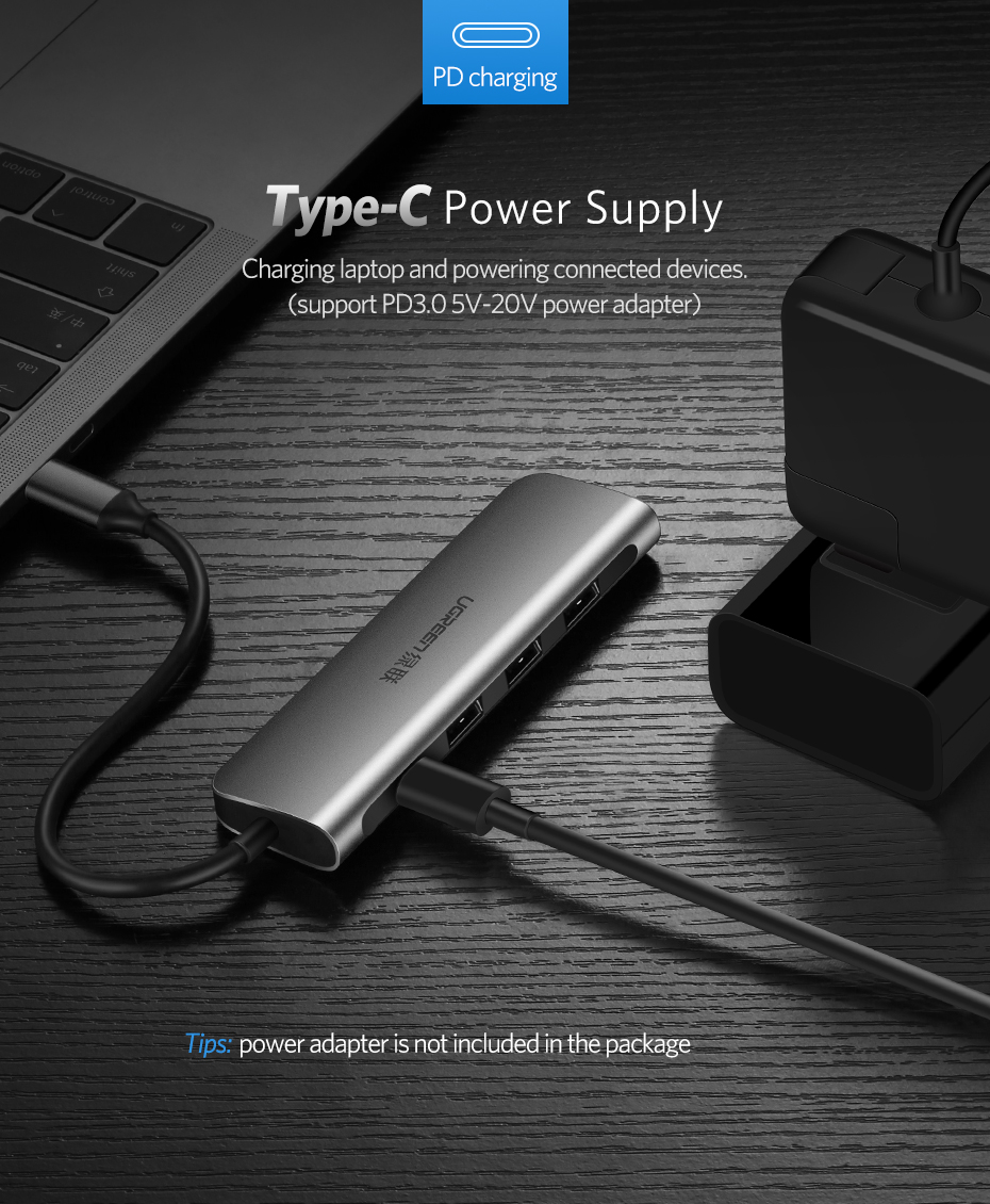 USB-хаб ugreen usb c hub usb-c to 3.0 hub hdmi thunderbolt 3 adapter USB-хаб ugreen usb c hub usb-c to 3.0 hub hdmi thunderbolt 3 adapter