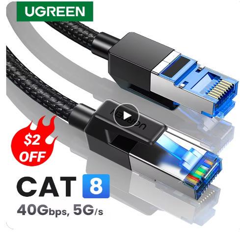 UGREEN CAT8 Ethernet Cable 40Gbps 2000MHz CAT 8 Networking