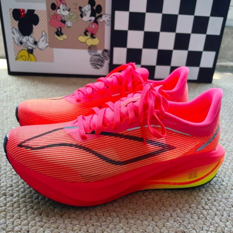 Feidian 5C Neon Running Shoes for Boys, Teenagers, Marathon Spring and Autumn Sports Shoes, Student Carbon Plate Racing Running Shoes