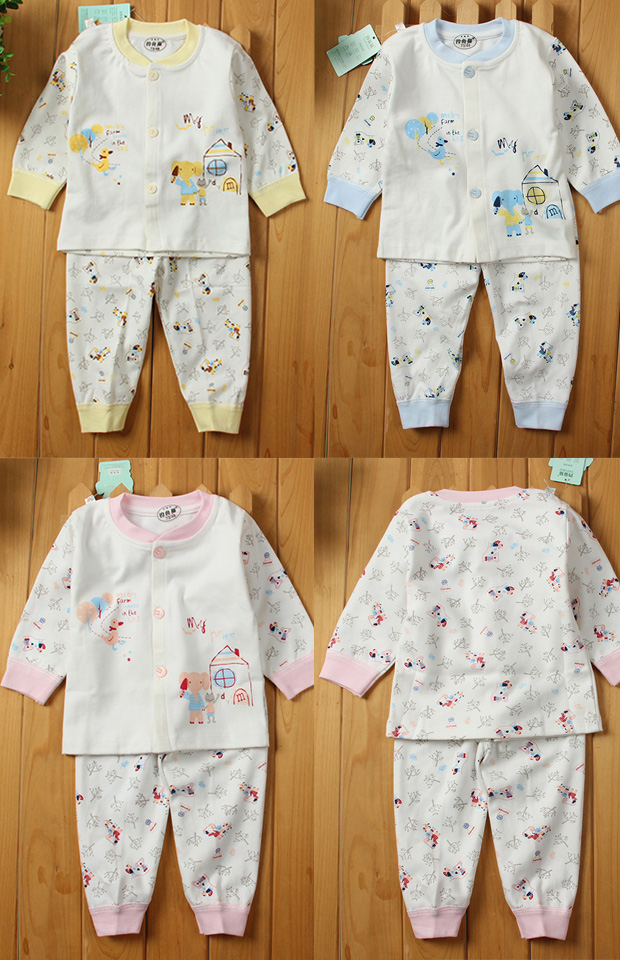 Mèo câu cá mùa thu đồ lót cotton cho bé Đồ len trẻ em mùa thu quần phù hợp với cơ sở dịch vụ nhà hai miếng A áo trẻ em