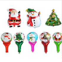 Christmas cartoon Santa snowman holding Stick childrens toy party decoration aluminum film balloon scene arrangement
