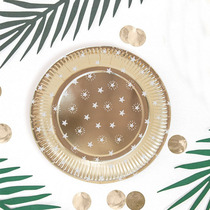 Christmas Party Arrangement Decoration Supplies Disposable Paper Cutlery Printed Stars Dinner Plate Paper Tray Cake Tray