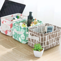 Fresh fabric desktop grocery basket toy storage basket creative cotton and linen cosmetics storage box snack finishing basket
