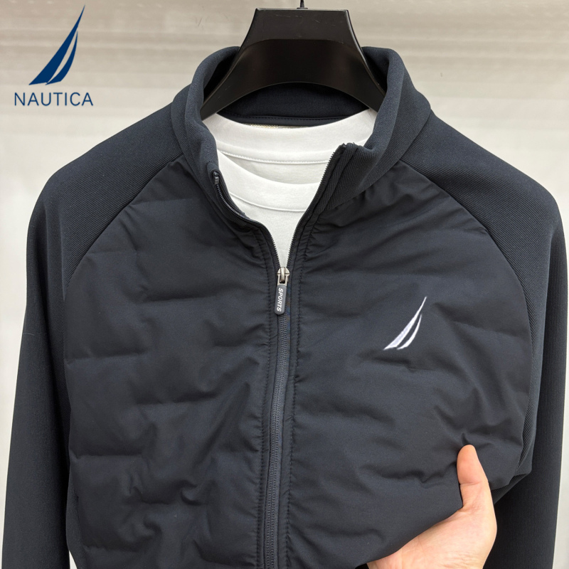 Nautica/Notica Men's Autumn and Winter Stand-Up Collar Sheep Wool Jacket, Fashionable Casual Windproof and Warm Cotton Clothing
