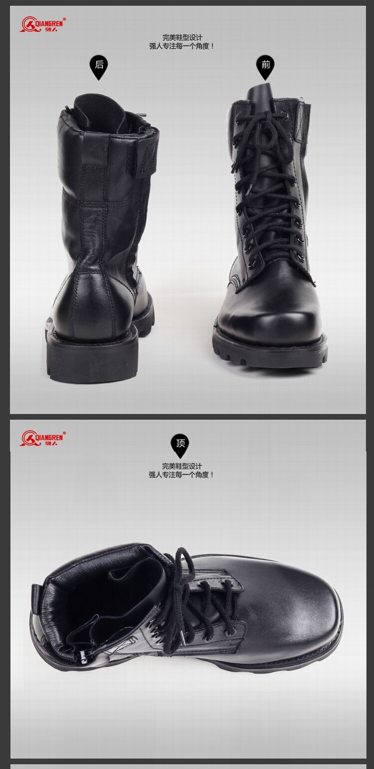 Boots militaires en Première couche de cuir - Ref 1397889 Image 69