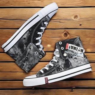 Breathable canvas shoes high top thin men's shoes casual shoes