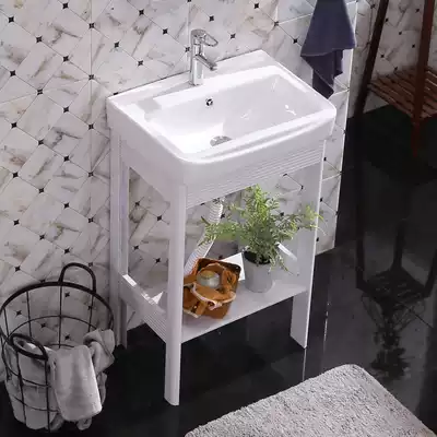 Wall-mounted washbasin Ceramic washbasin bracket Floor-to-ceiling integrated washbasin powder room Small apartment balcony pool