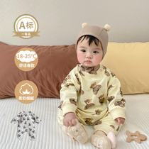Online Red Baby Clothes Men And Women Foreign Air Baby Conjoined Spring Autumn Cute Super Cute Early Spring Outfits Suit Spring Clothes