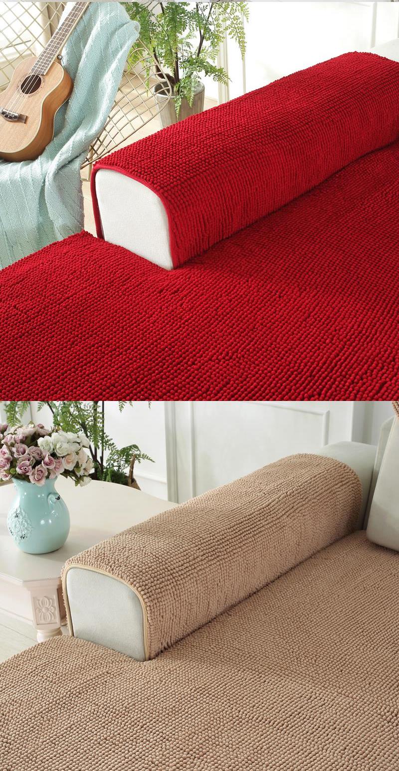 Temini ngắn sâu bướm đệm bốn mùa phổ quát chenille trơn trượt châu Âu tối giản sofa da đệm vải - Ghế đệm / đệm Sofa thảm trải ghế gỗ phòng khách