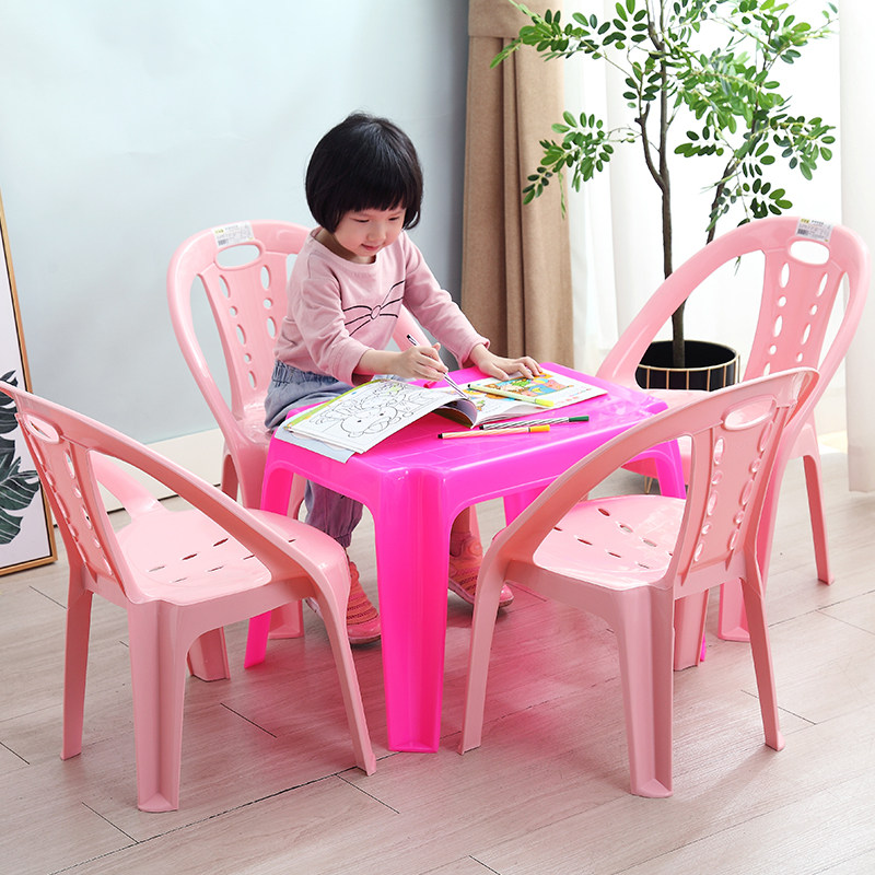 Minima Plastic Small Table Kindergarten Toy Table And Chairs Living-room Large Row Stall Table Learning Table Small Barbecue Tea Table Table