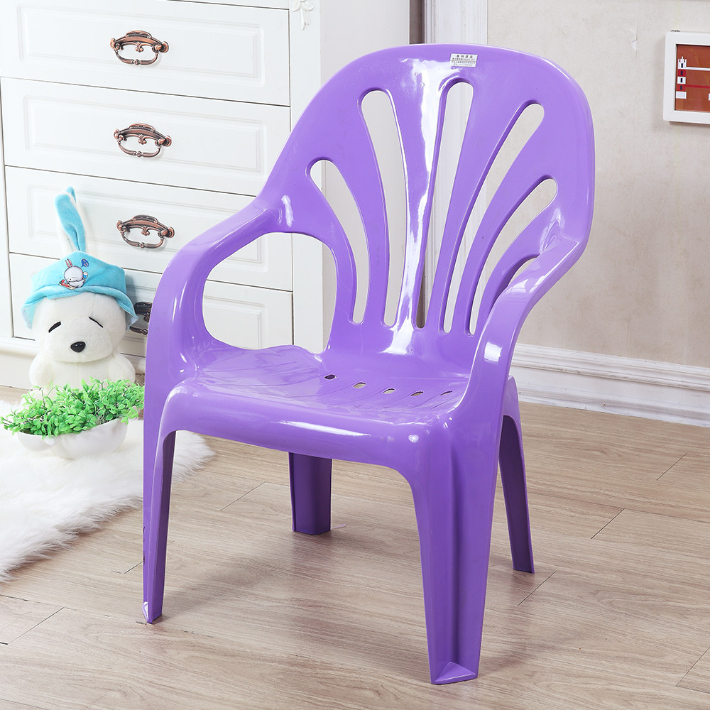 Dining chair Modern simple portable home leisure beach dining stool chair Plastic adult thickened backrest stool Computer table and chair