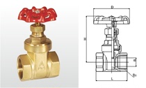 Emekke 158 brass thickened full-pass diameter gate valve switch plate valve DN152025324050 specialty shop