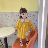 Вельветовое детское демисезонное термобелье, водонепроницаемый фартук для рисования для детского сада для еды для принцессы, сзади на завязках