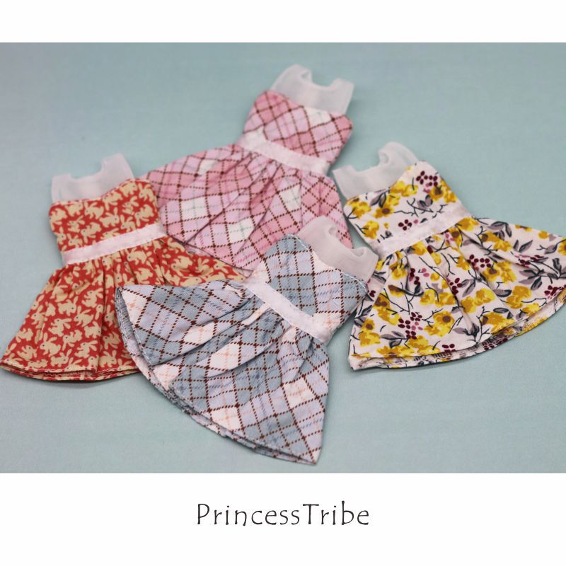 Boutique Four-Color Small Cloth Dress Blythe Lijia Azone Baby Skirt Mesh Plaid Floral Rabbit Girly Style Boutique Four-Color Small Cloth Dress Blythe Lijia Azone Baby Skirt Mesh Plaid Floral Rabbit Girly Style