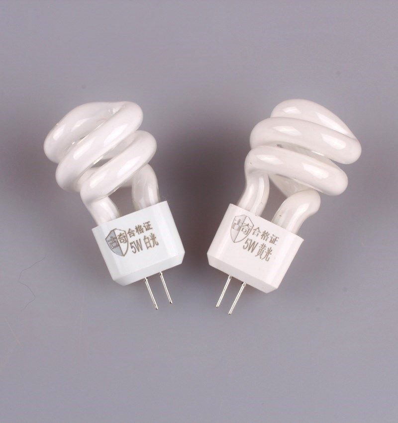 Mirror headlight bulb G4 energy-saving bulb 5W two-pin pin energy-saving lamp beads 3W aisle light small spiral energy-saving lamp