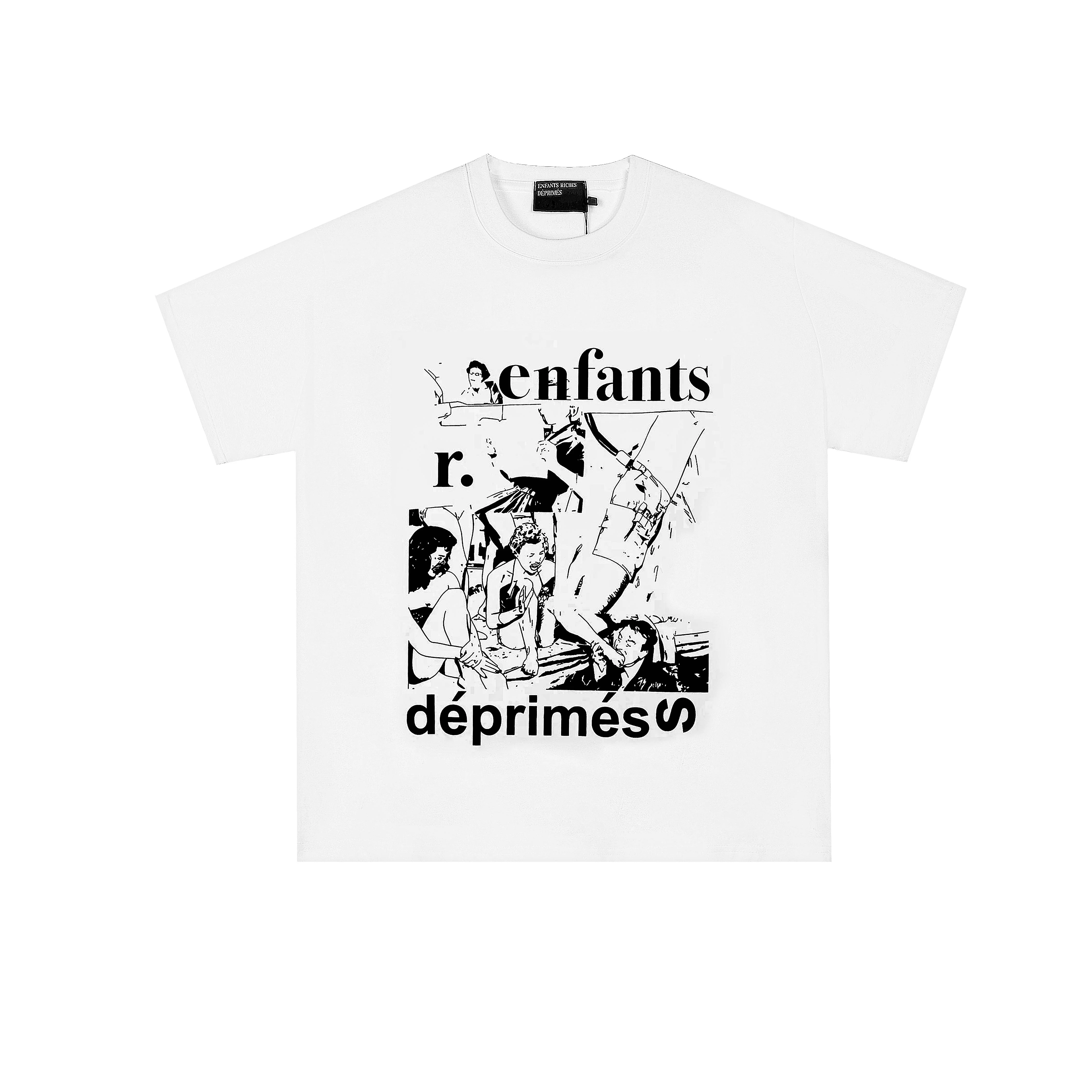 Новый модный хлопковый короткий рукав футболка из серии Enfants Riches Deprimes, меланхоличная тоска, второе поколение, Erd