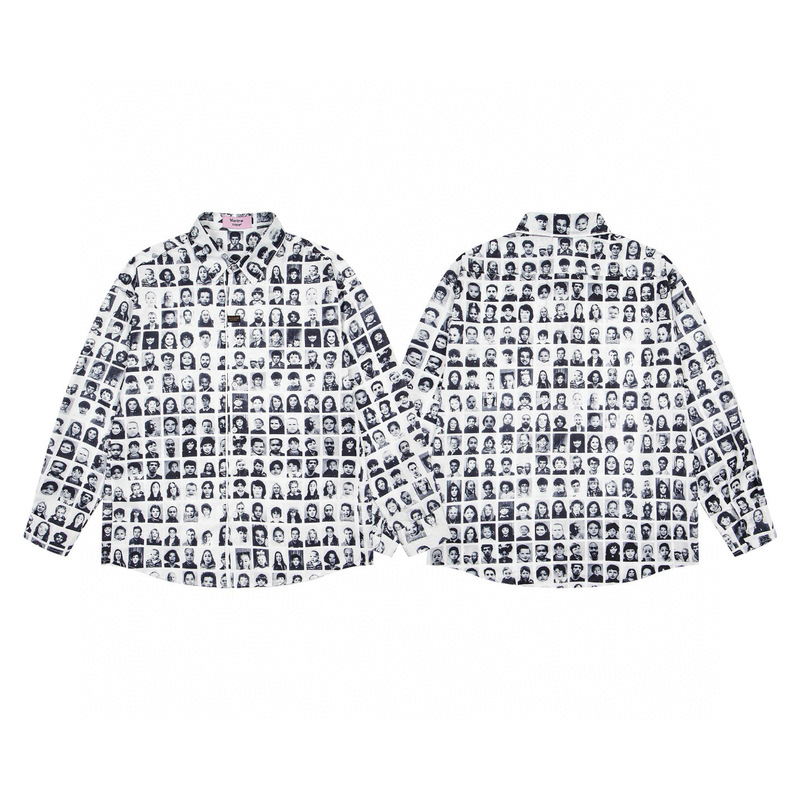 Martine Rose American Retro Street Letter Print Long-Sleeved Shirt Men's Loose Casual Shirt Jacket