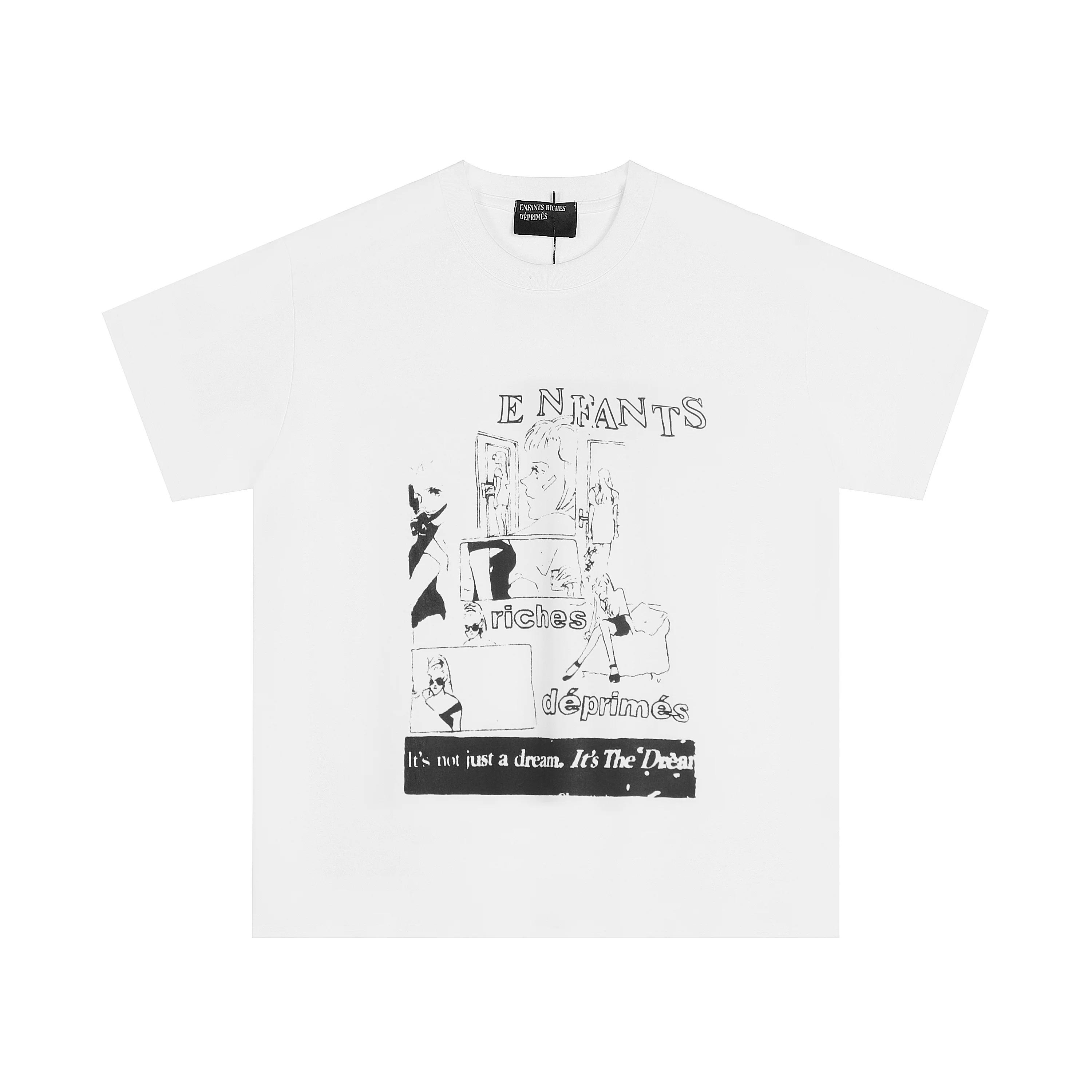 Новый модный хлопковый короткий рукав футболка из серии Enfants Riches Deprimes, меланхоличная тоска, второе поколение, Erd