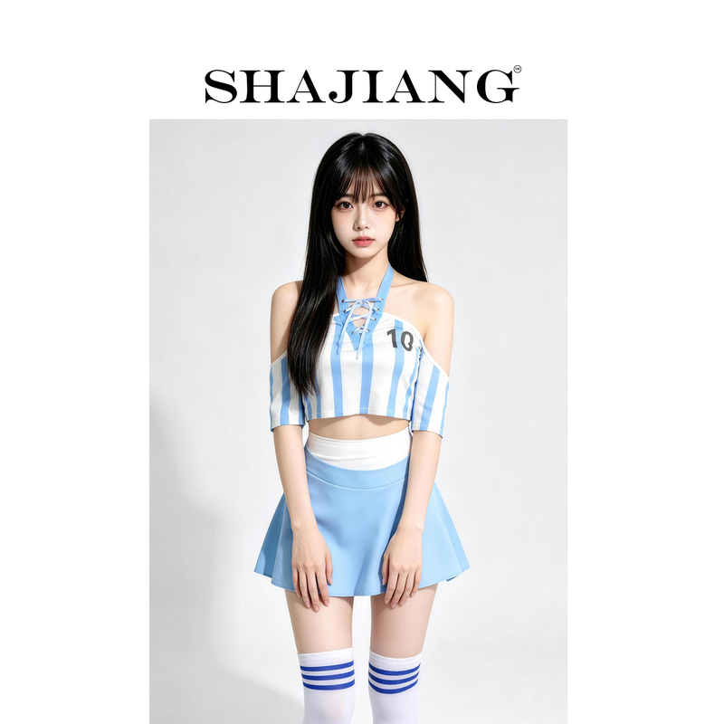 Sexy Off-Shoulder Cosplay Jersey Set, Football Girl Uniform, Nightgown, Couple's Date Night Pajamas